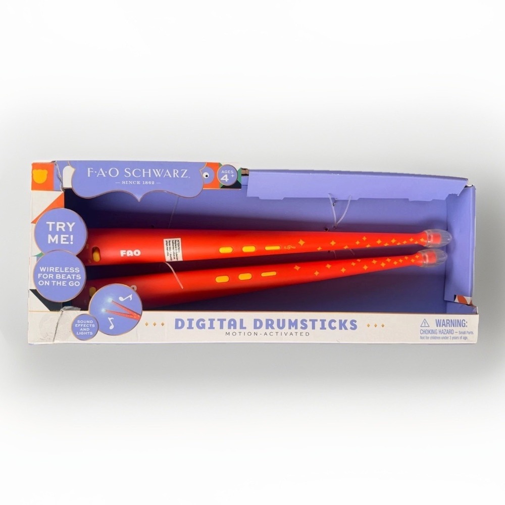 Fao Schwarz Digital Drumsticks Motion-Activated Wireless Sound Effects & Lights